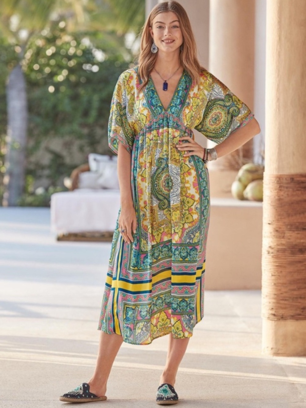Sundance $168 Bella Verona Satin Paisley Scarf Print Dress
